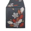 DII Autumn Leaves Embroidered Table Runner 14x70 Thumbnail - 1