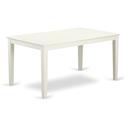 CARO5C-LWH-W 5 Pc dining for 6-Dining room table and 2 Chairs and 2 Benches in Linen White Thumbnail - 1