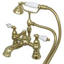 Kingston Brass Vintage 7" Deck Mount Clawfoot Tub Filler with Hand Shower Thumbnail - 1