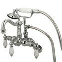 Adjustable Wall Mount Clawfoot Tub Filler with Hand Shower Brass Faucet - Kingston Brass Thumbnail - 1