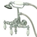 Kingston Brass Vintage 3-3/8" Wall Mount Clawfoot Tub Filler with Hand Shower Thumbnail - 1