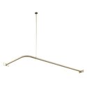 Vintage Style Corner Shower Rod, Adjustable Aluminum, Rust Resistant Finish - Kingston Brass Thumbnail - 1