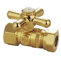 Straight Stop Valve 1/2 IPS x 7/16 Slip Joint Brass Finish - Kingston Brass Thumbnail - 1