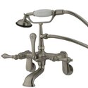 Kingston Brass Vintage Adjustable 3-3/8" - 10" Centers Wall Mount Clawfoot Tub Filler with Hand Shower Thumbnail - 1