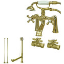 Kingston Brass Vintage Deck Mount Clawfoot Tub Faucet Package in Polished Brass Thumbnail - 1
