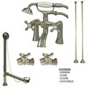 Vintage Deck Mount Clawfoot Tub Faucet Package in Brushed Nickel Finish - Kingston Brass Thumbnail - 1
