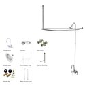 Clawfoot Tub Package with High Rise Goose Neck Faucet and Shower Accessories - Kingston Brass Thumbnail - 1
