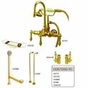 Vintage Polished Brass Clawfoot Tub Faucet Package with Shower Mixer - Kingston Brass Thumbnail - 1