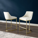 Crosley Furniture Esme 2-Piece Counter Height Bar Stool Set Creme/Gold - 2 Stools Thumbnail - 1