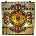 25X25 - Chloe Lighting Tiffany-Glass Victorian Style Stained Glass Window Panel Thumbnail - 1