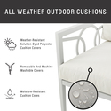 Crosley Ashford 2Pc Outdoor Metal Conversation Set Creme/Gray - Loveseat & Coffee Table Thumbnail - 1