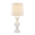 Design Living 1-Light D14" White Polyresin Base Table Lamp with a White Shade Thumbnail - 1