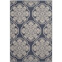 Navy Creme Transitional Small Rectangle Rug Thumbnail - 1