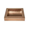 Hammered Copper Bathroom Sink 17 Inch Square Apron Curved Bottom - Space Enterprises Thumbnail - 1