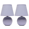 Purple Ceramic Orb Base Desk Lamp Set Two Pack Thumbnail - 1