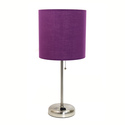 Contemporary Brushed Steel Bedside Table Lamp Thumbnail - 1