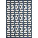 Navy Blue Polypropylene Transitional Outdoor Rectangle Rug - Safavieh Thumbnail - 1
