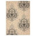 Small Rectangle Indoor/Outdoor Creme/Black Rug 5'L x 2'7''W - Safavieh Thumbnail - 1