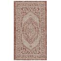 Light Beige/Terracotta Polypropylene Power Loomed Square Rug 6'7 x 6'7 - Safavieh Thumbnail - 1