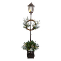 Pre-lit Holiday Lamp Post with Greenery & 50 LED Lights Thumbnail - 1