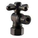 Westbrass Angle Stop, 5/8 in. OD x 3/8 in. OD - 1/4-Turn Cross Handle in Oil Rubbed Bronze Thumbnail - 1