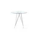 Chrome Metal Bar Tables with Round Glass Top for Dining - Global Furniture USA Thumbnail - 1