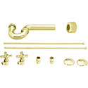 Traditional Pedestal Lavatory Kit Cross Handles Polished Brass - Westbrass Thumbnail - 1
