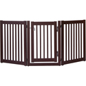 Solid Mahogany Wooden Pet Gate Walk Through 3 Panel Thumbnail - 1