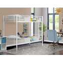 Twin Bunk Bed - White Powder Coated Metal Frame Thumbnail - 1
