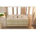 DAX INTERNATIONAL Costa Double Vanity Cabinet 80 Inches Pine w/Glossy White Toscana Basin Thumbnail - 1