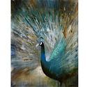 Acrylic Peacock Painting on Canvas, Ready to Hang - Yosemite Home Decor Thumbnail - 1