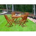 Acacia Wooden Patio Dining Set Outdoor Table and Chairs - East West Furniture Thumbnail - 1