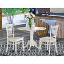 Set Da Pranzo 5 Pezzi East West Furniture – Tavolo Rotondo Bianco 106x107 Cm E 4 Sedie In Legno Di Gomma, Stile Moderno