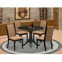 Round Dining Set with 4 Parsons Chairs - 42 Inch Table Thumbnail - 1