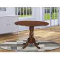 East West Furniture Dublin Modern Kitchen Table - a Round Dining Table Top with Dropleaf & Pedestal Base, 42x42 Inch Thumbnail - 1