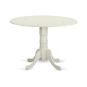 White Linen Round Kitchen Dining Table Set 3PC Thumbnail - 1