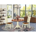 Round Dining Table Set - 3 Piece Asian Style Table & Chairs - 42" Buttermilk Cherry Finish Thumbnail - 1