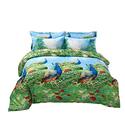 Duvet Cover Set, King size Pictorial Bedding, Dolce Mela - Peafowl DM704K Thumbnail - 1