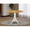Acacia Wood Dublin Dining Table with Drop Leaves, Round Pedestal Thumbnail - 1