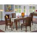 Dinette Set Mahogany Rectangular Wooden Seat Thumbnail - 1