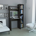 TUHOME Versailles Desk w/ Shelves - Home Office Computer Writing Desk - 5 Shelves & 2 Tops - Espresso Finish Thumbnail - 1