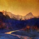 Sunset Saguaros Painting Print on Canvas, 36x48 Inch Wrapped Artwork - Marmont Hill Thumbnail - 1