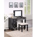 Poundex Vanity Set with Mirror & Stool Thumbnail - 1