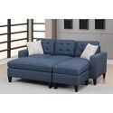 Poundex Compact Sectional Sofa with Ottoman - Stylish & Versatile Thumbnail - 1