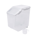 HANAMYA 30 LB Rice Storage Container with Measuring Cup, BPA free, For Rice / Grain / Pet Food / Flour, 1 count, Clear & White - Thumbnail 1