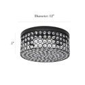 Round Crystal Flush Mount Restoration Bronze Light Fixture - All the Rages Thumbnail - 1