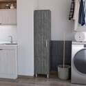 FM FURNITURE Lawen Tall Storage Cabinet, Single Door, 3 Broom Hangers Thumbnail - 1
