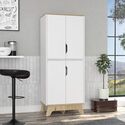 FM FURNITURE Zurich Double Kitchen Pantry, Double Door Cabinet, Four Shelves Thumbnail - 1