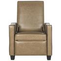 Eucalyptus Wood Legs Recliner Chair PU Fabric Black/White - Safavieh Thumbnail - 1