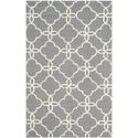 Grey/Ivory Polypropylene Country Floral Rug Size 8x10' Large Rectangle - Safavieh Thumbnail - 1